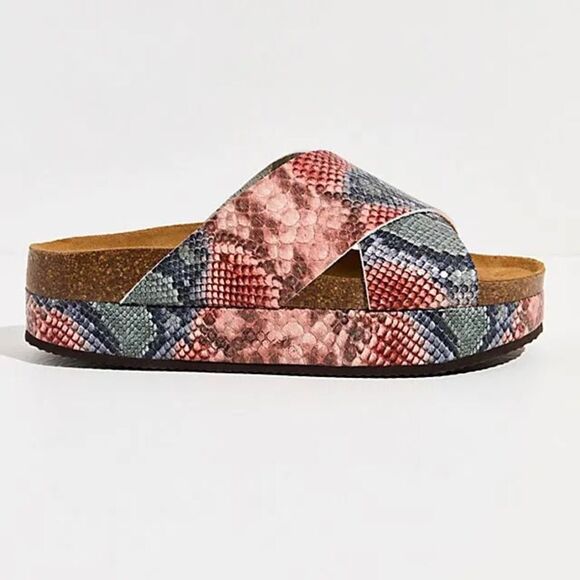NEW Free People Sidelines  platform sandals candy snake size 39 US 9 - Picture 3 of 7